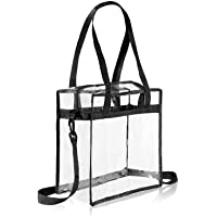 Eono by Amazon - Bolso de Mano Transparente Aprobado para Estadios- Estuches de Maquillaje Bolsa de Hombro Transparente…
